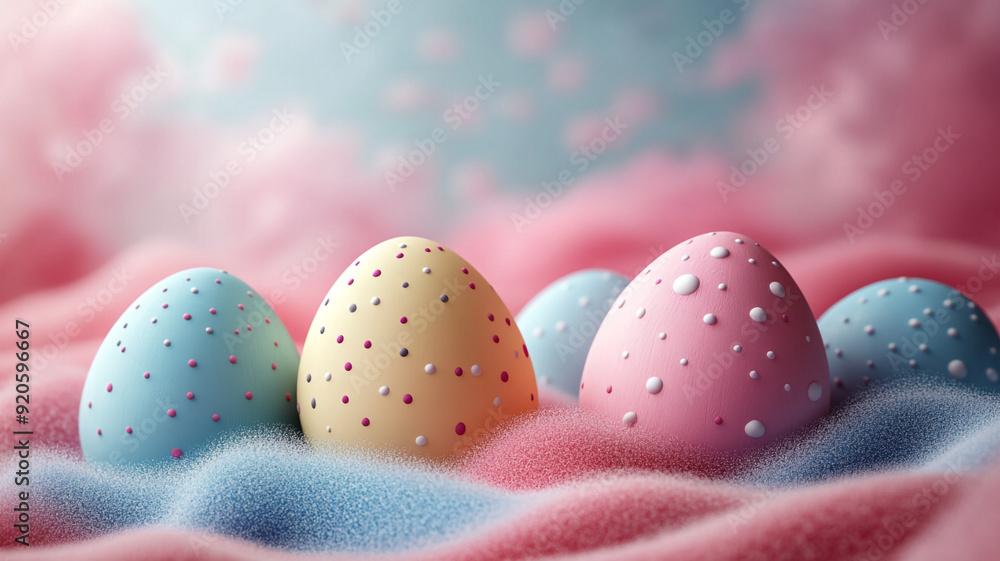The concept of Easter. Pink, blue and pastel colors. Wooden background, silk fabrics, sakura flowers. Easter eggs. The concept of Easter. Pink, blue and pastel colors. Wooden background, silk fabrics, sakura flowers. Easter eggs.