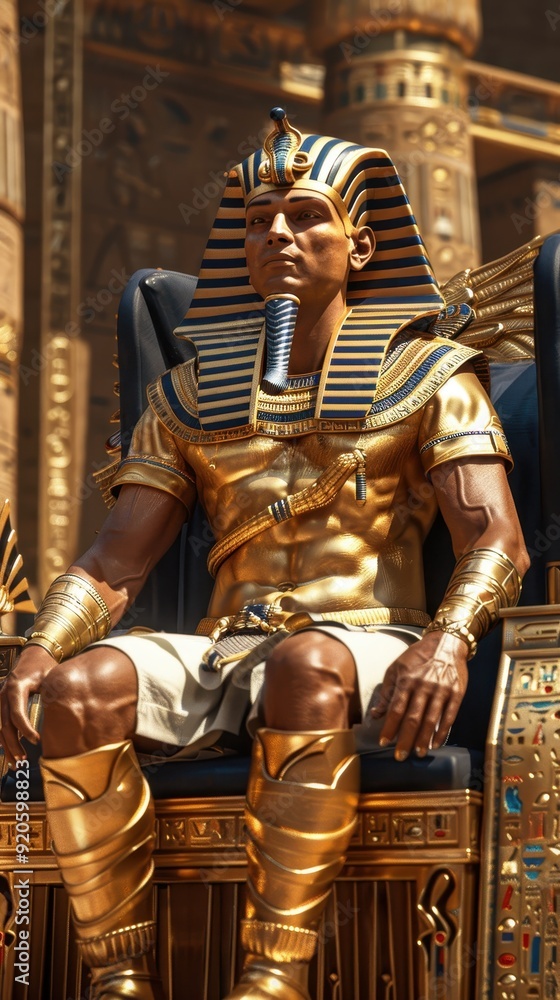Fototapeta premium Pharaoh on Golden Throne