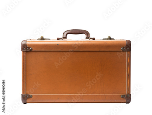 a brown suitcase with a handle