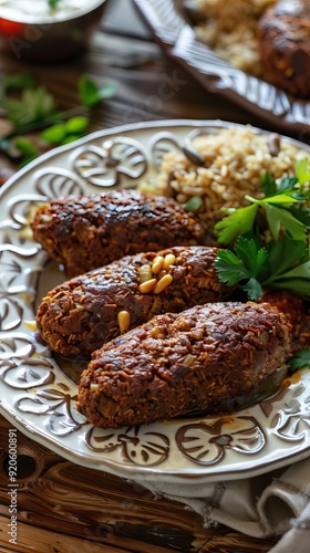 Kibbeh - The traditional Arabian snack, known in Brazil as Quibe. AI generated illustration photo