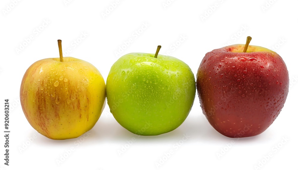 Three Fresh Apples in a Row