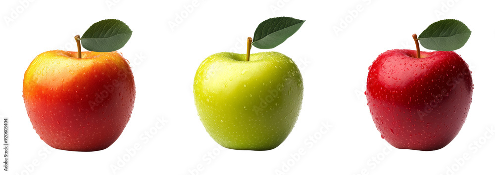 Apple set isolated on transparent background Apple set isolated on transparent background
