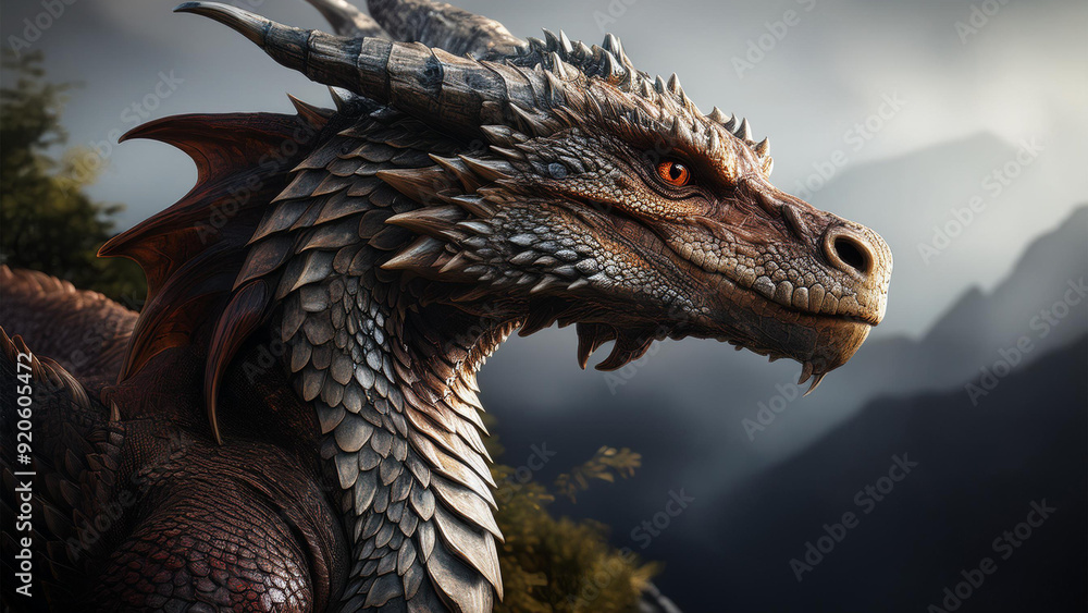 Fototapeta premium dragon head close up