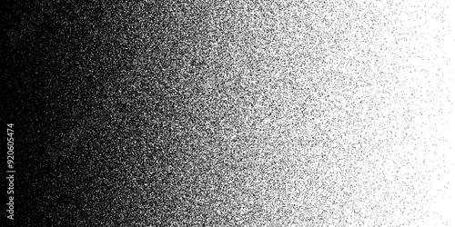 Noise dot grain background with gradient fade effect, vector grunge texture. Abstract grain noise of black irregular dots or grainy monochrome halftone with sand dust particles on gradient background