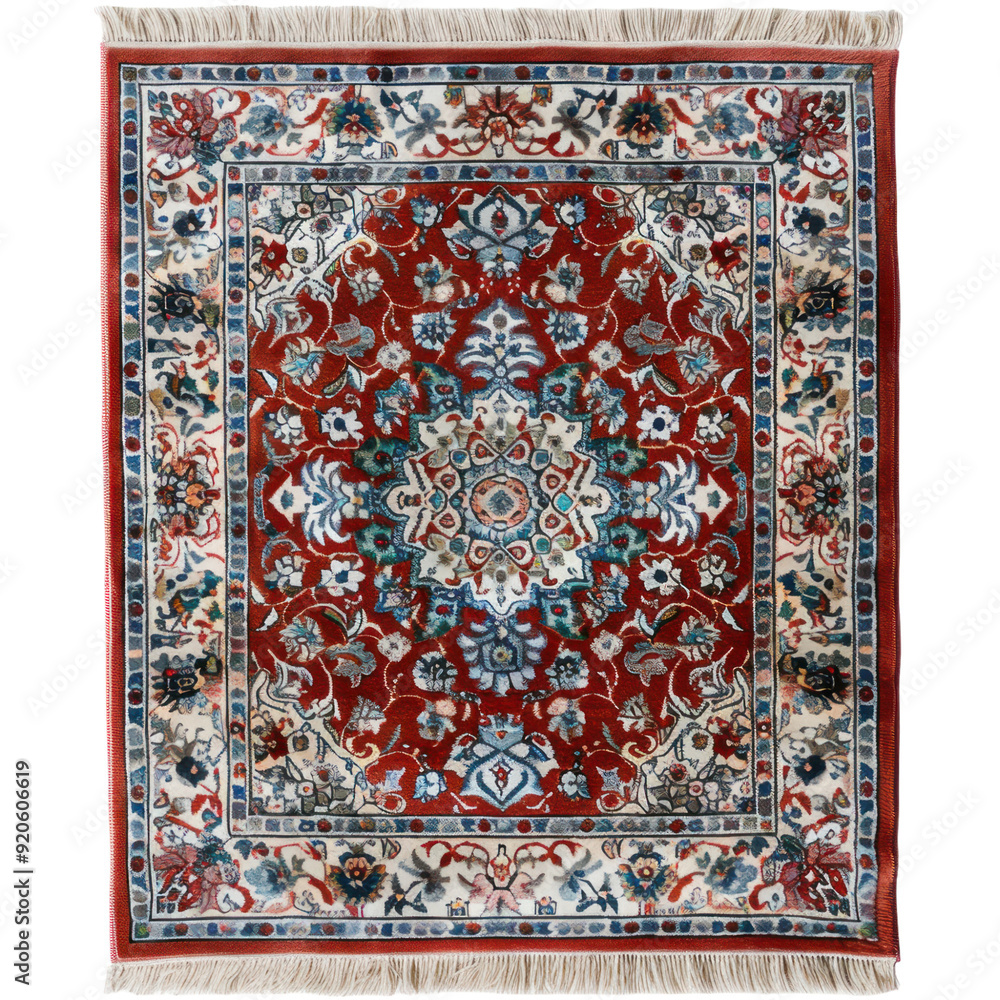 Rug isolated white background, without shadow, single object, detailed, PNG dicut style