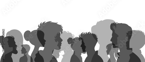 Abstract Diversity and Inclusion Art silhouette black filled vector Illustration icon