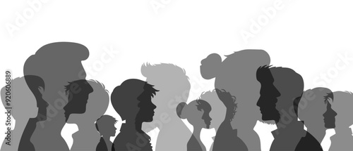 Abstract Diversity and Inclusion Art silhouette black filled vector Illustration icon