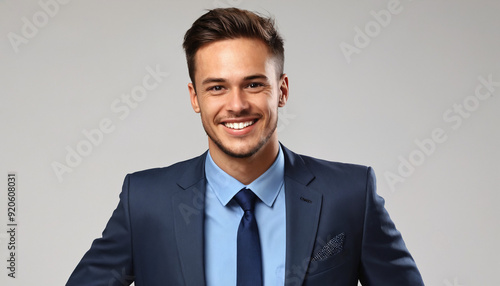 Portrait homme d'affaires souriant commercial travail business.