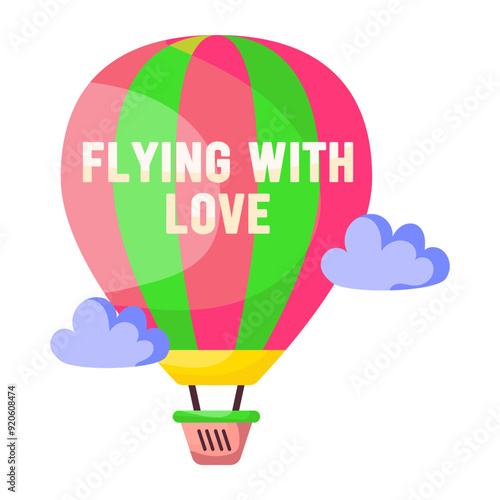 Premium download sticker of hot air balloon 

