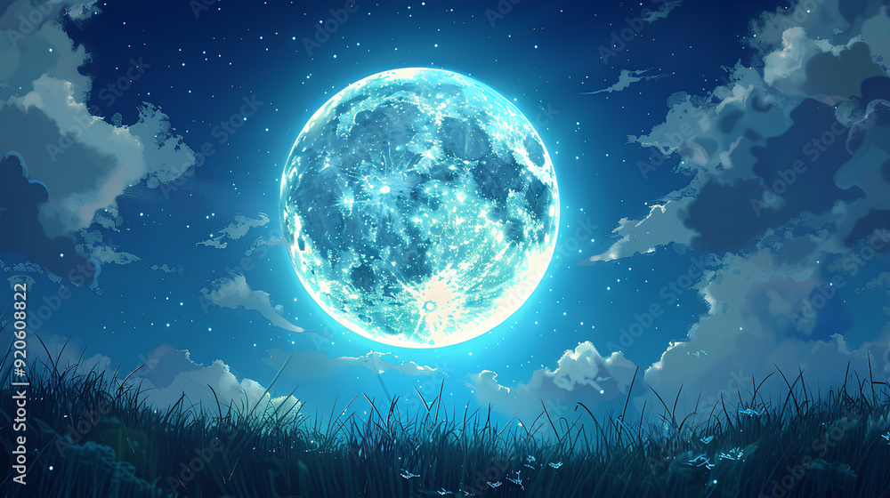 moon in the night with stars and cloud, moon view at the night, beautiful moon with stars, A large full moon shines brightly on a deep starry night, 3d rendering, Generative AI moon in the night with stars and cloud, moon view at the night, beautiful moon with stars, A large full moon shines brightly on a deep starry night, 3d rendering, Generative AI