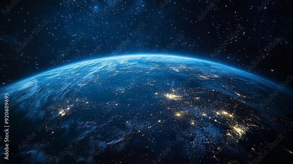 Obraz premium the earth is being shown in front of some stars in