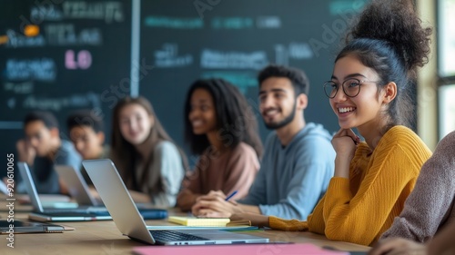 Diverse students engaged in...