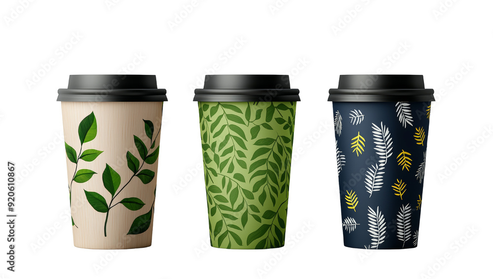Coffee cups isolated on transparent background Coffee cups isolated on transparent background
