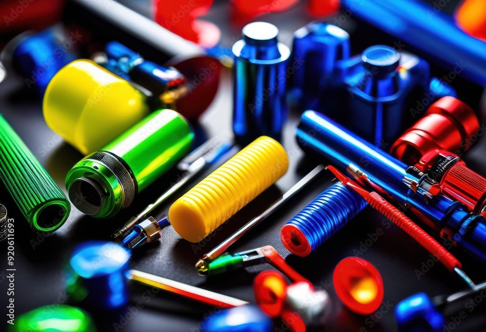 vibrant collection colorful gadgets tools showcasing bright hues lively designs enthusiasts creators, accessory, electronic, innovation, technology, modern vibrant collection colorful gadgets tools showcasing bright hues lively designs enthusiasts creators, accessory, electronic, innovation, technology, modern