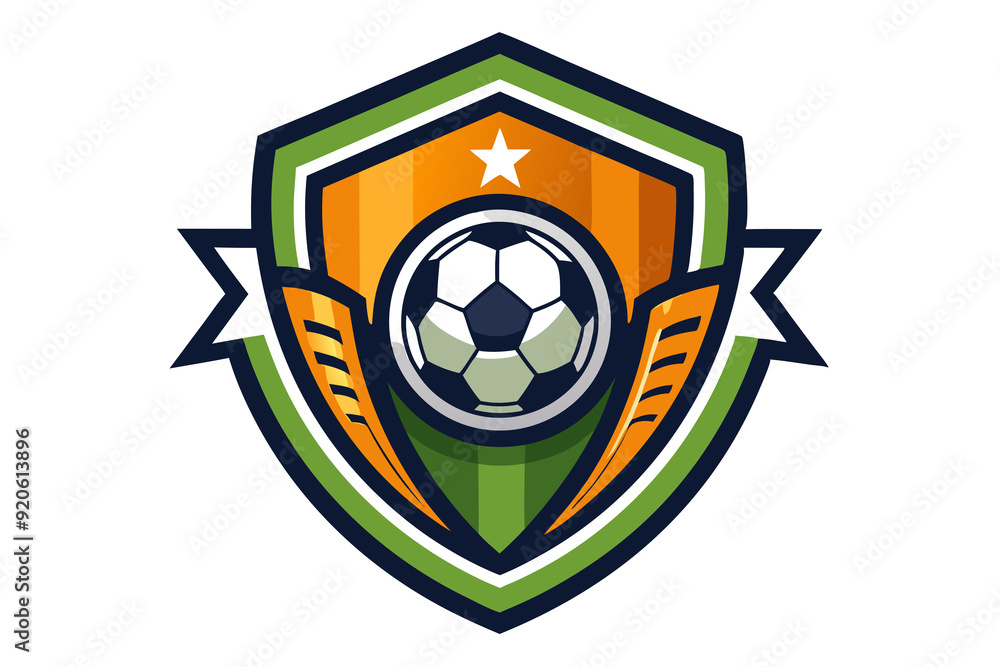 Obraz premium soccer ball and shield logo