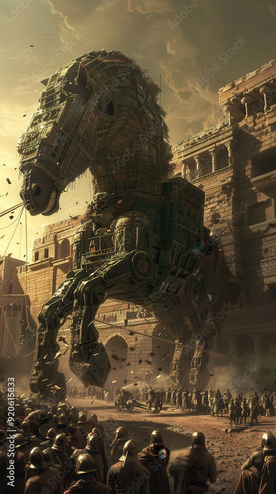 Obraz premium The Mechanical Horse of Troy