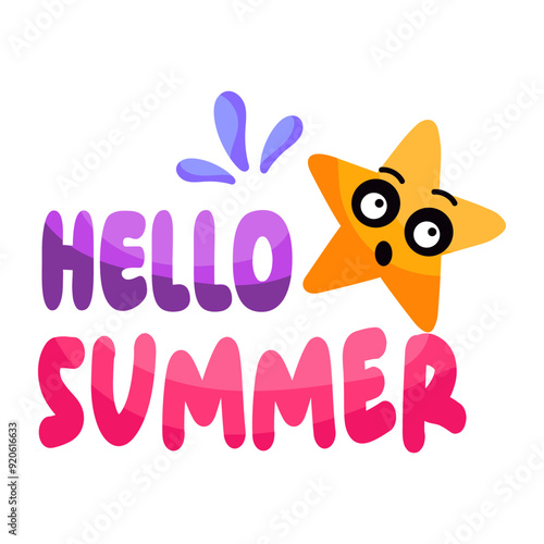A beauty sticker of hello summer

