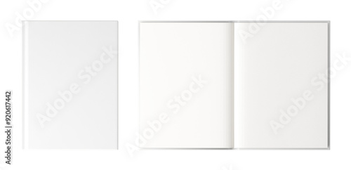 Foto White book cover png, transparent background