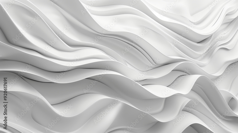 Fototapeta premium Abstract White Swirling Waves ..