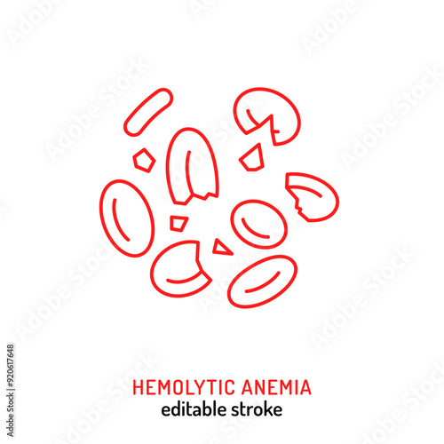 Hemolytic anemia icon. Vector illustration isolated on a white background