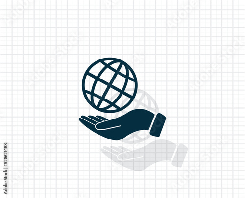 Vector icon of dark color on light checkered background