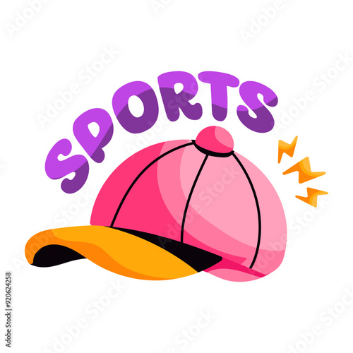 An sticker design of cap, headwear accessory 

