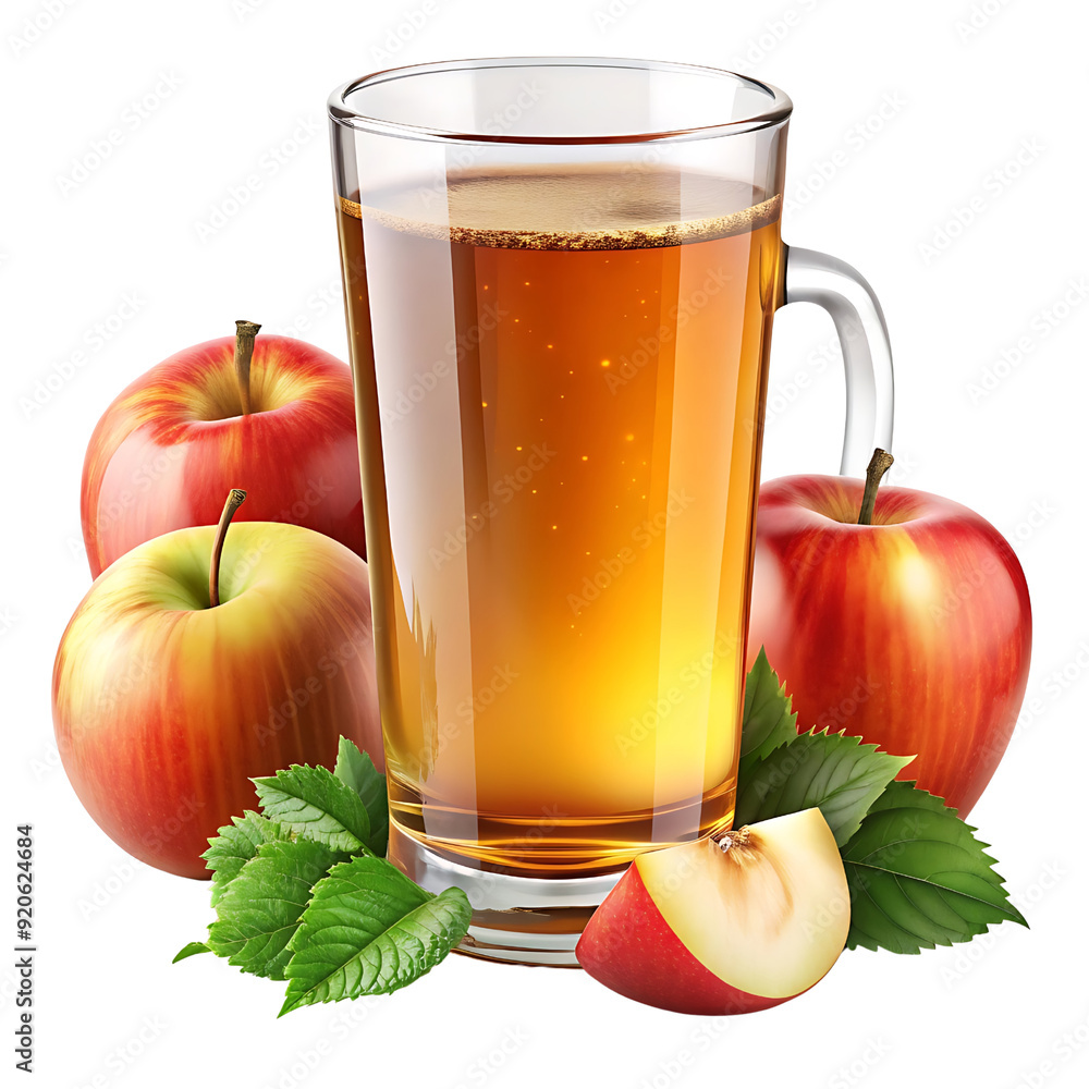 Fresh Apple Cider Isolated on Transparent Background Fresh Apple Cider Isolated on Transparent Background