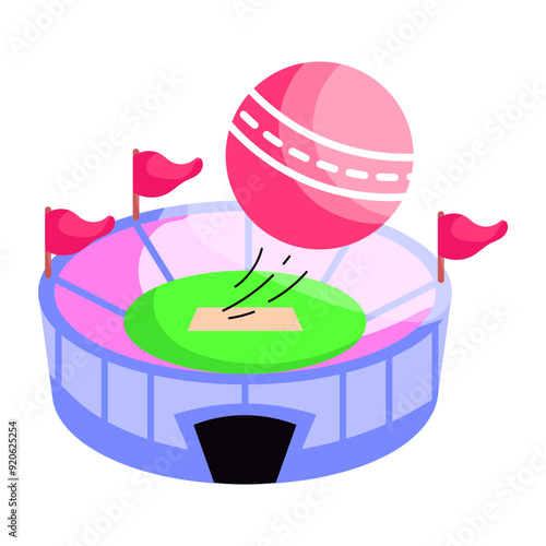 Premium download sticker of stadium 

