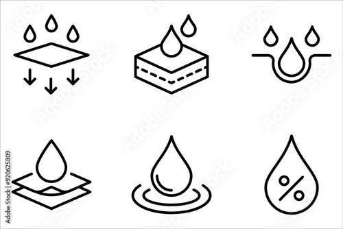 Moisturizing skin icon set, Moisturizing skin isolated on white background
