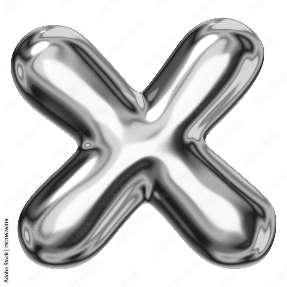 X alphabet png sticker, 3D chrome metallic balloon design, transparent background X alphabet png sticker, 3D chrome metallic balloon design, transparent background