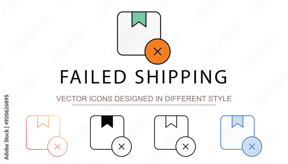 Failed Shipping icon design with white background stock illustration Failed Shipping icon design with white background stock illustration