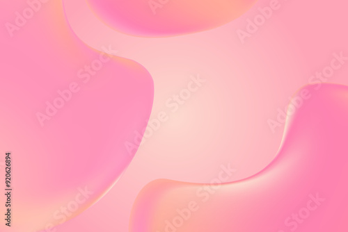 Abstract pink liquid texture background with copy space. Fluid organic forms wallpaper, smooth fluid backdrop, texture like gel, collagen, serum. Beauty presentation, banner