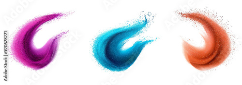 Glitter shiny swirl isolated on transparent background