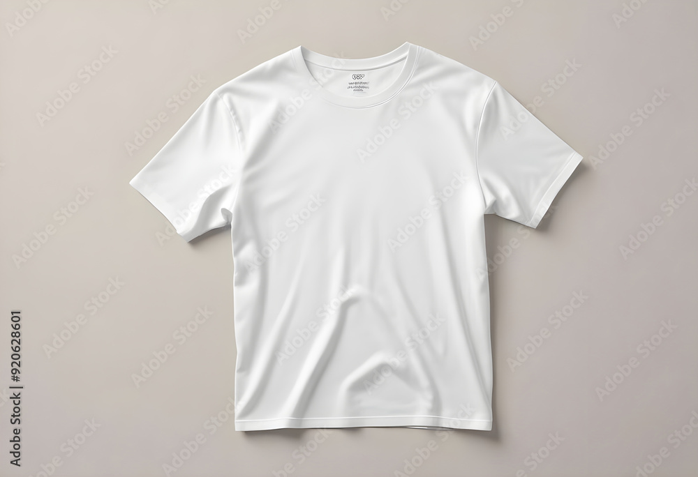 A modern white t shirt mock up is displayed on a white background AI generated A modern white t shirt mock up is displayed on a white background AI generated