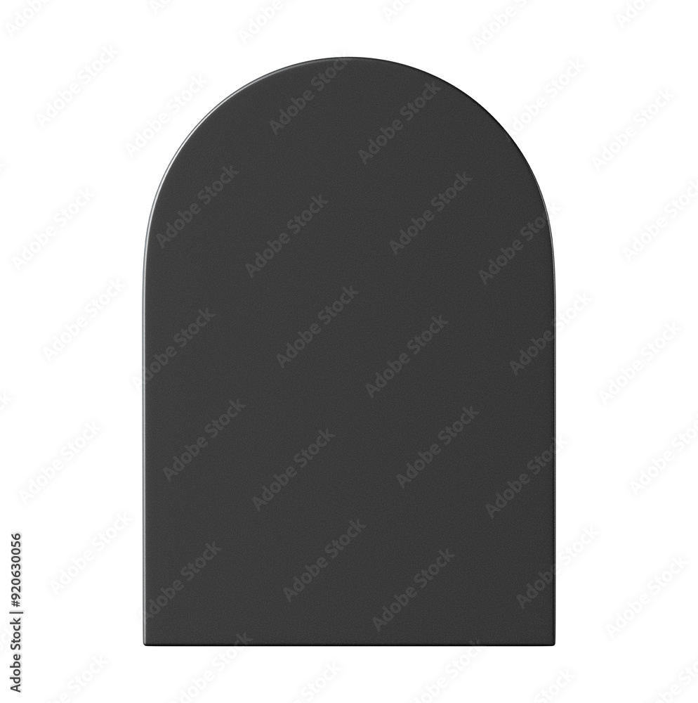 Black arch shape png sticker, 3D element, transparent background Black arch shape png sticker, 3D element, transparent background