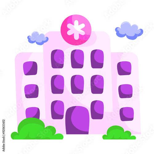 Modern design sticker of hospital

