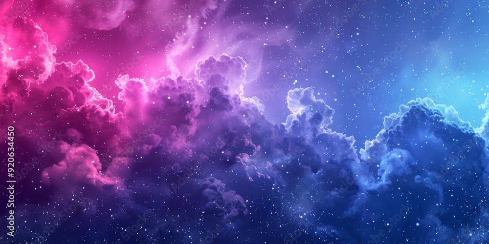 A stunning cosmic scene showcasing vibrant, colorful clouds set against a beautifully starry background A stunning cosmic scene showcasing vibrant, colorful clouds set against a beautifully starry background