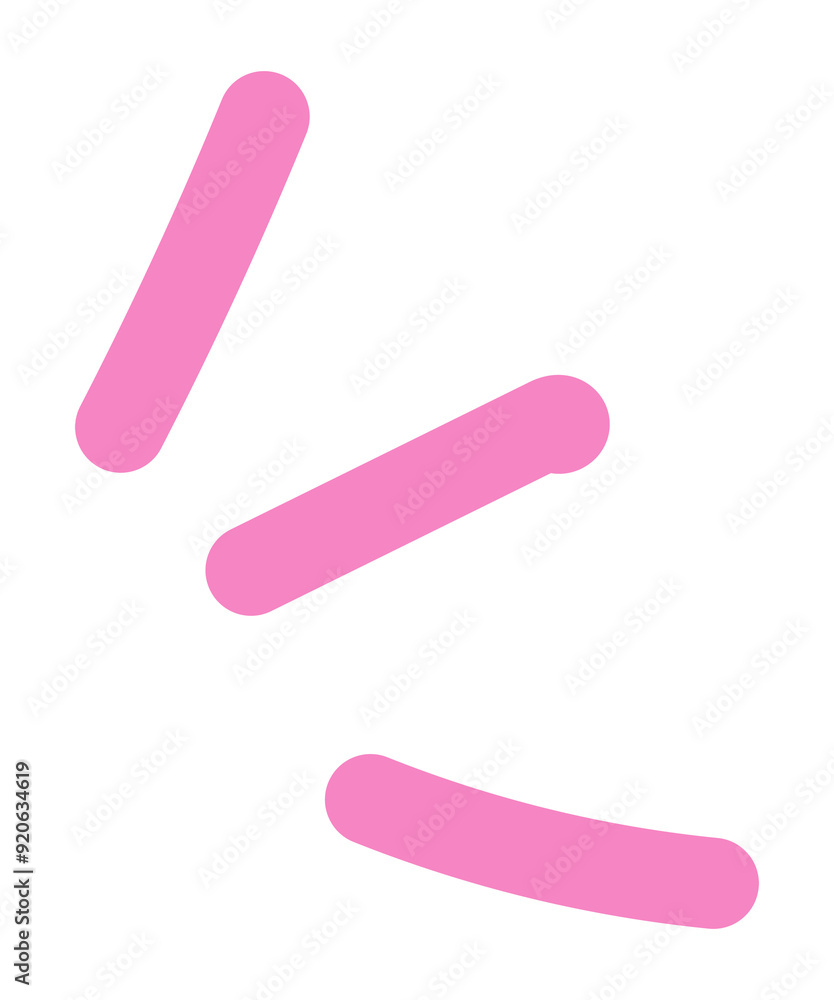 Png pink doodle line art, transparent background Png pink doodle line art, transparent background