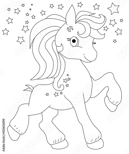 horse with a ribbon coloring photo concept of christmas  coloring photo for adult and child.