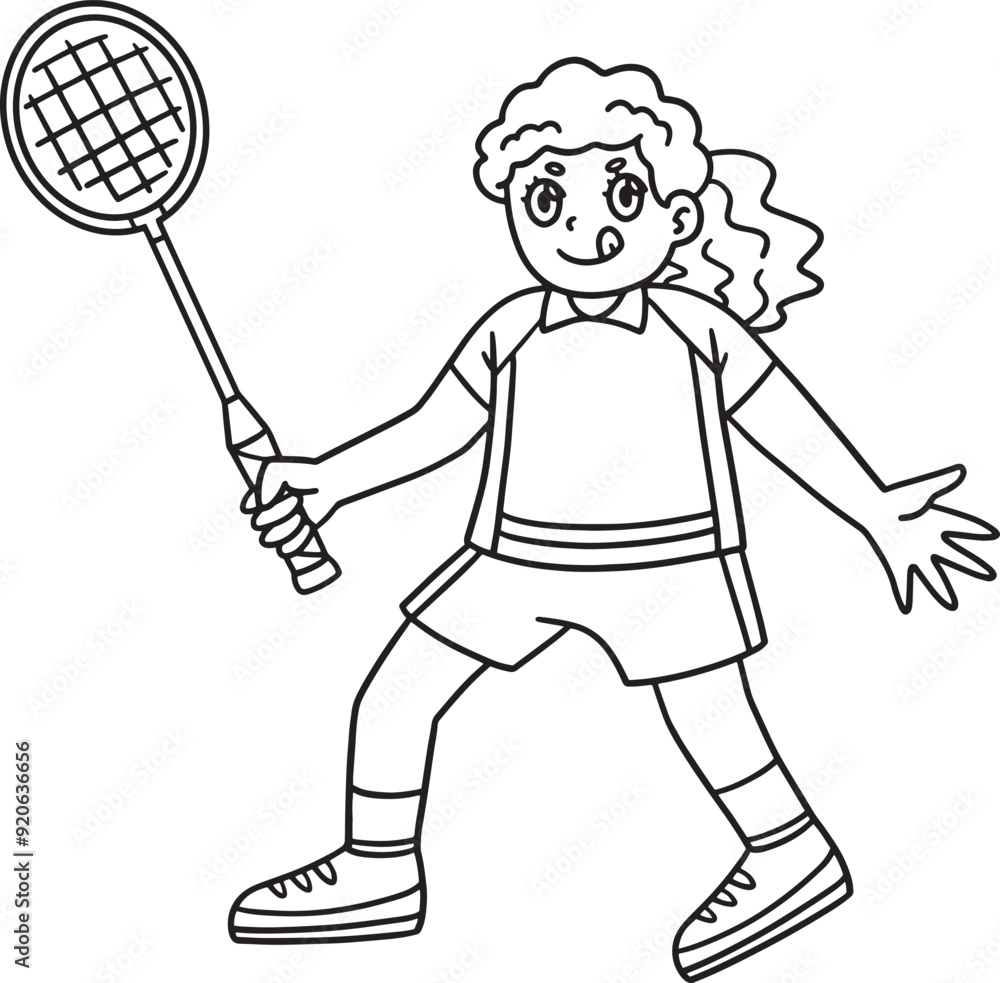 Badminton Player Bracing for Serve Isolated Badminton Player Bracing for Serve Isolated