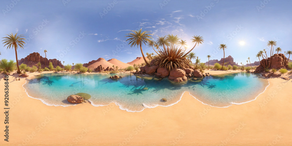 HDRI Desert Oasis Landscape Equirectangular Panorama 24 HDRI Desert Oasis Landscape Equirectangular Panorama 24