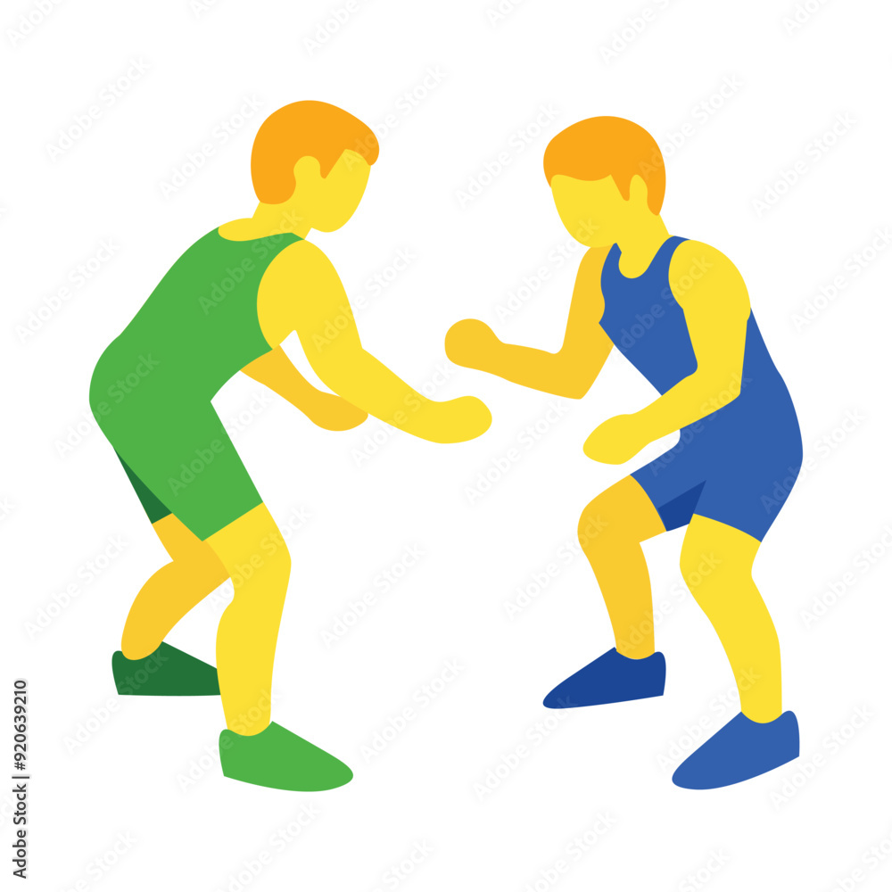 Two men engaged in the sport of wrestling vector icon. Isolated wrestling sport sign design. Two men engaged in the sport of wrestling vector icon. Isolated wrestling sport sign design.