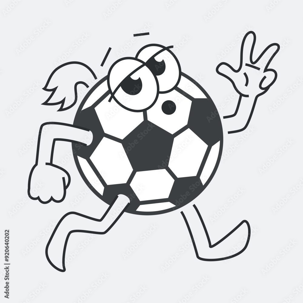 Fototapeta premium soccer ball cartoon character mascot