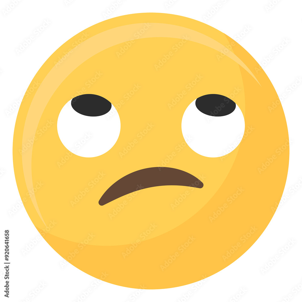 Fototapeta premium Eyes roll emoticon png, transparent background