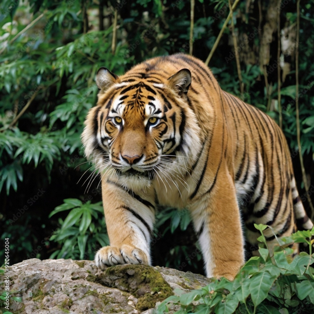 Sumatran tiger in the forest stock image generated Ai Sumatran tiger in the forest stock image generated Ai