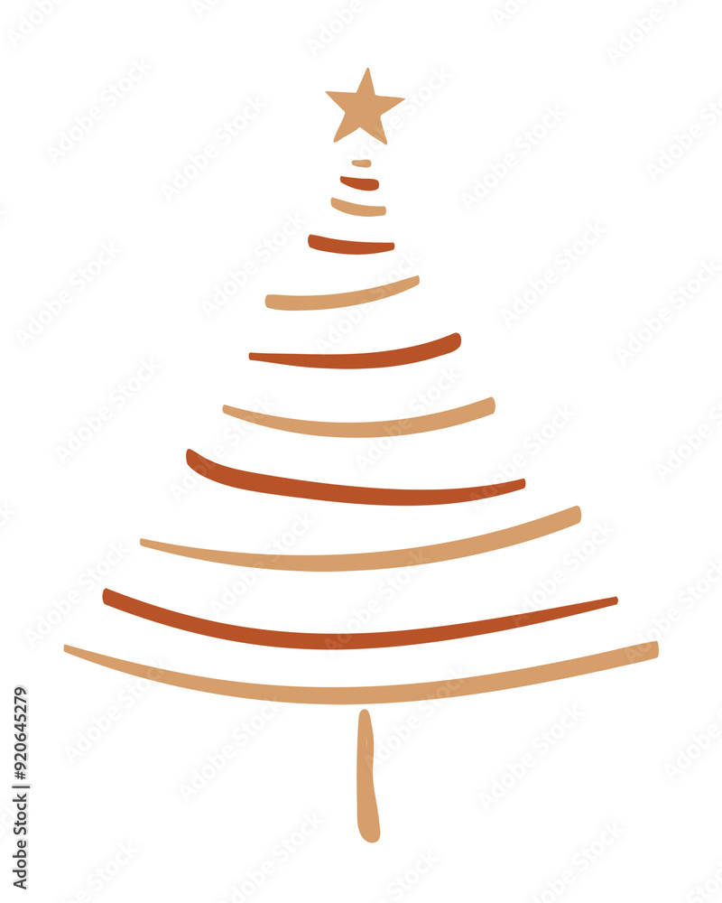 Pine tree png sticker, Christmas doodle clipart in gold Pine tree png sticker, Christmas doodle clipart in gold