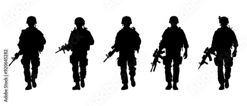 Male soldier silhouette black filled vector Illustration icon