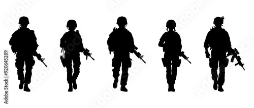 Male soldier silhouette black filled vector Illustration icon