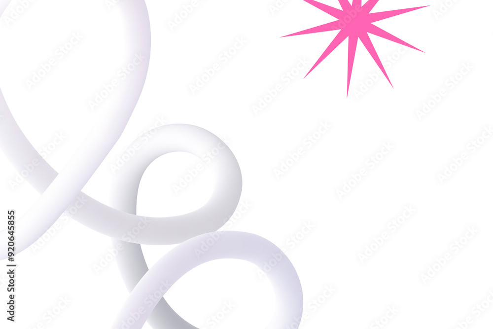 Obraz premium 3D squiggle png transparent background, abstract design