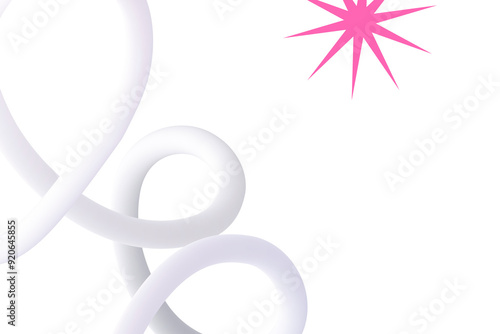 3D squiggle png transparent background, abstract design